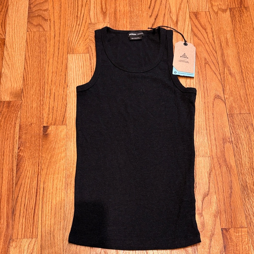 Prana Black Ribbed Tank Top